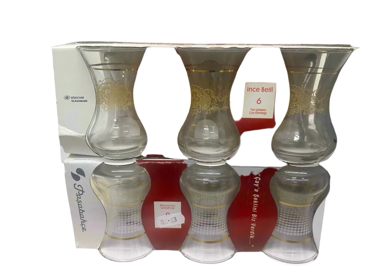 Glass Teacup Set-(Set of 6)