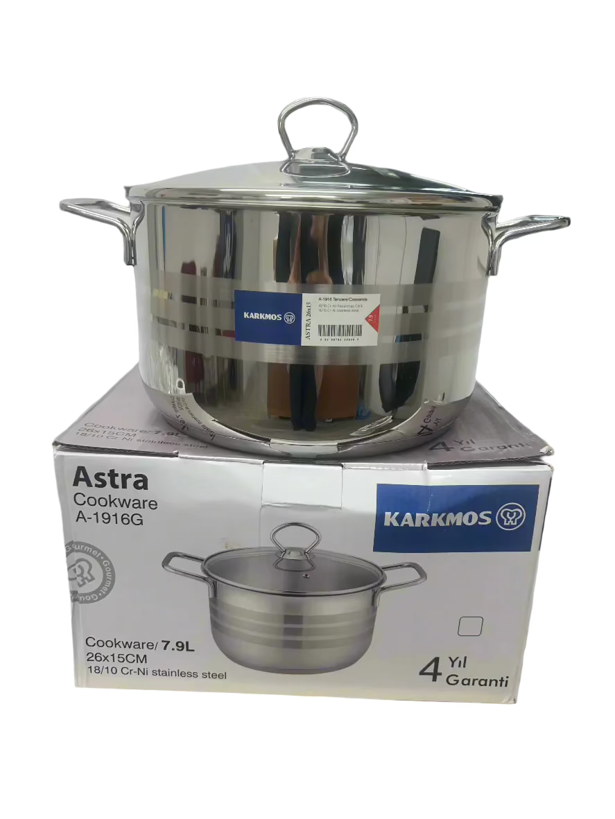ASTRA STAINLESS STEEL POT-7.9 L( SET OF 1)